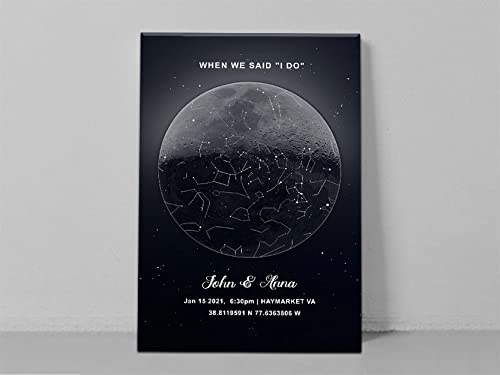 Piratify Personalized Star Map Print Poster, Custom Star Map, Minimal Star Chart, Night Sky Canvas Valentine'S Christmas Wedding Gift, Star Maps Gift For Couple, Boyfriends thumb #2