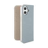 HanaRo iPhone17 用 ケース スマホケース レザー 手帳型 手帳型ケース カード収納 携帯ケース シュリンクレザー ﾌﾞﾙｰﾘﾝ×ｸﾞﾚｰ