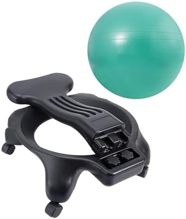 Height Adjustable Balance Ball Chair for Adults Office, Commercial/Home Yoga Ball Seating with Back Support, Gym Workout Ball Chair (Green)
