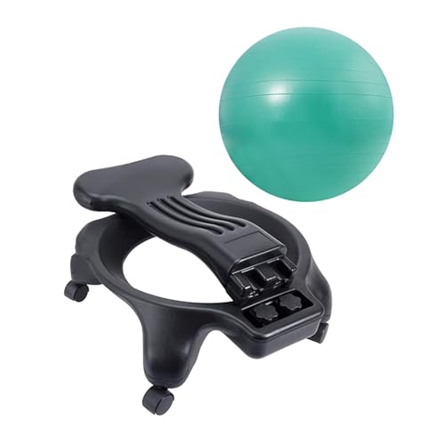 Sedia a Sfera Regolabile per Adulti, Sedile ergonomico di Esercizio di Yoga con Ruote di Chiusura, Sgabello Gonfiabile in PVC Stabile per Ufficio Home Gym Core Workout & Postura