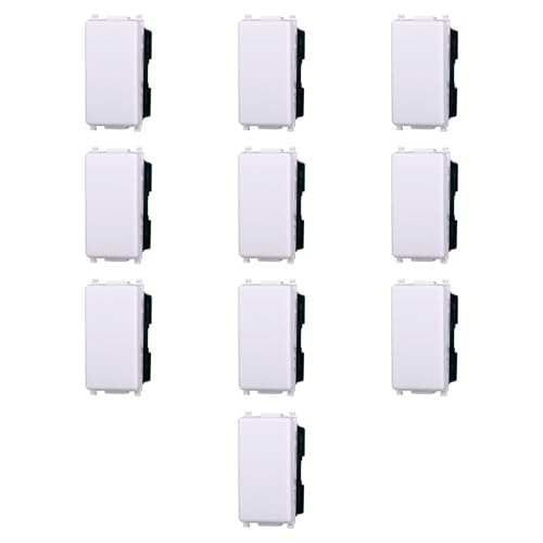 10 MODULI INTERRUTTORE 16A, BIANCO, COMPATIBILE CON VIMAR PLANA, MODULI E FRUTTI 100% COMPATIBILI, MATERIALI DI ALTA QUALITA'