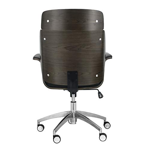 Christopher Knight Home Leander Mid-Century Modern Swivel Office Chair, Black + Gray + Silver #TOP4
