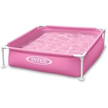 Intex 57172EP 4 Feet x 4 Feet x 12 Inch Mini Frame Above Ground Outdoor Backyard Swimming Pool with Drain Plug and Repair Patch - Colors May Vary