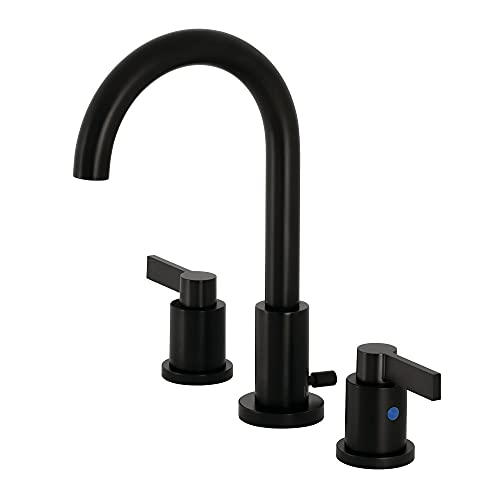 Kingston Brass FSC8920NDL Fsc8920Ndl 8" Widespread Lavatory Faucet With Brass Pop-Up, 5-3/8" In Spout Reach, Matte Black by Kingston Brass - Used condition - US$111.20
