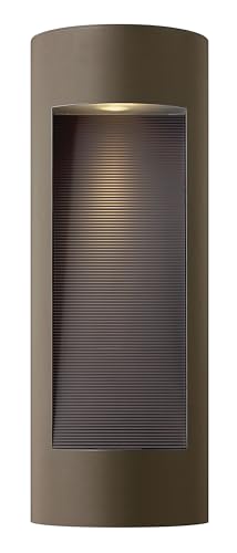 Hinkley Luna Large Wall Mount Outdoor Lantern, Integrated LED Included, Aluminum, Etched Glass Lens, ADA, Dark Sky Compliant, Bronze Finish