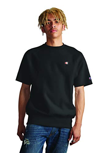 Champion LIFE Men's Reverse Weave SS Crew, Black, XL