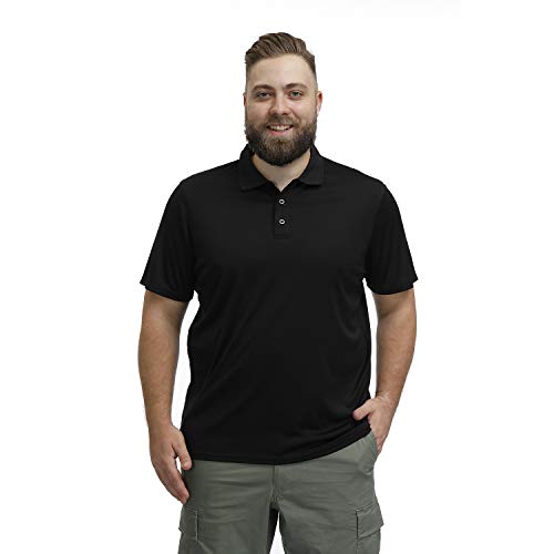 Corna Men's Regular-Fit Quick-Dry Golf Polo Shirt Black M #TOP5