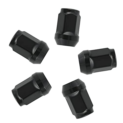 Besnor 1/2-20 Wheel Lug Nuts For Dodge Ford Jeep & Golf Cart(Ezgo Club Car), Closed End Bulge Acorn 60 Degree Conical Seat, 3/4" Hex, Black Set Of 20 #TOP3
