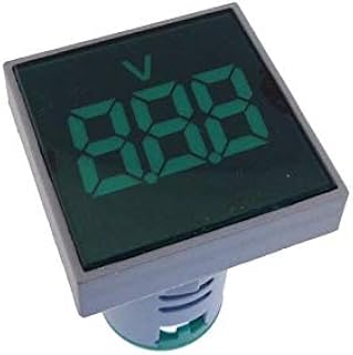 AC 60-500V Digital Voltage Meter Panel Mount M22 AD16-22 Square - Green