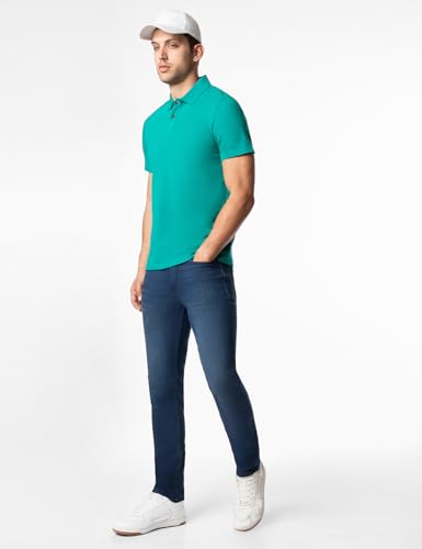 Image of INKD Men's Regular Fit Jeans - Mid-Rise | Cotton Blend | Classic Styling | Contrast Stitch | Stretchable Fabric | Classic 5 Pocket Styling (Available in Plus Sizes)
