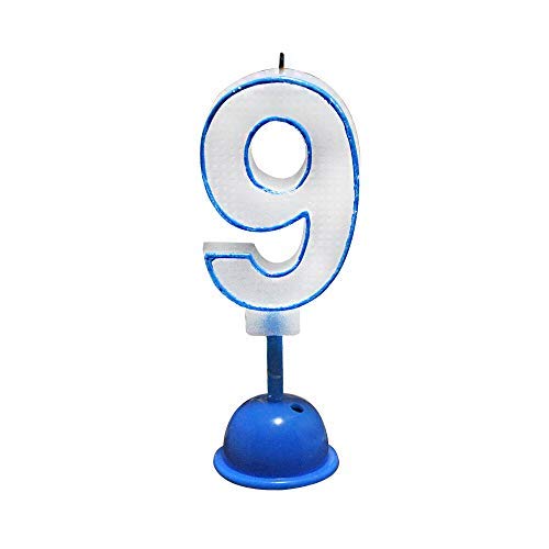 Bougie Numéro 9 Led pour gâteau d'anniversaire enfant et fête thématique multicolore