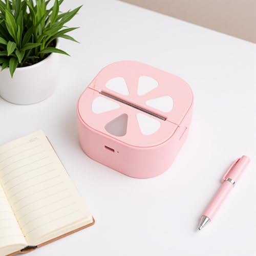 Image of Mini Sticker Printer, Bluetooth Inkless Thermal Printer, Portable Instant Printing Sticker Maker with 3 Rolls Paper for Study Notes Journal DIY