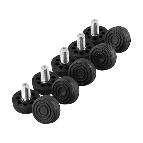 Piedino regolabile in altezza, base in plastica, M6, M8, M10, con vite, per tavoli, sedie, sgabelli, accessori per mobili, confezione da 10 pezzi, nero (M10 x 30 x 20 mm)