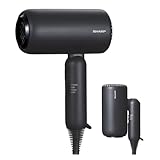 シャープ ヘアドライヤー IB-P300-B ディンプルフロー 速乾 さらさら髪 マイナスイオン UVケア コンパクト収納 ブラック色