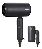 シャープ ヘアドライヤー IB-P300-B ディンプルフロー 速乾 さらさら髪 マイナスイオン UVケア コンパクト収納 ブラック色