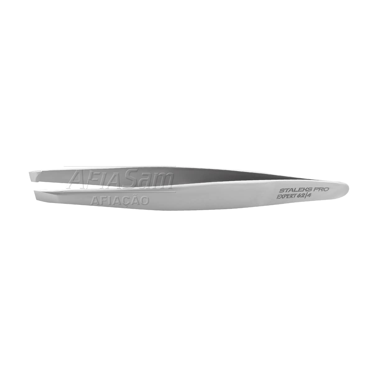 Staleks Silver Expert 62 Type Eyebrow Tweezers Slant Size 4