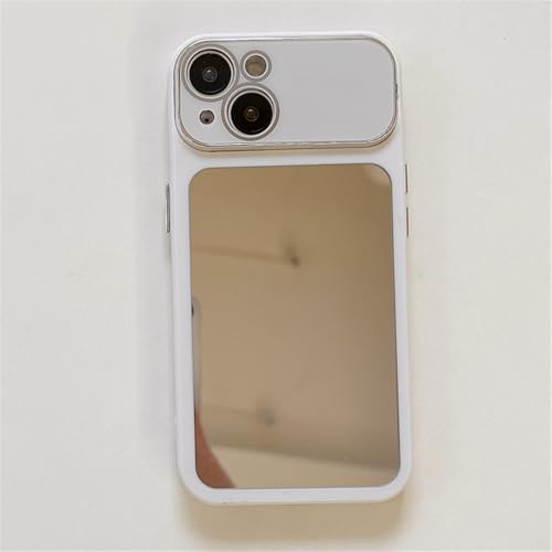Coque antichoc pour iPhone 14 Pro blanche protégeant l'appareil photo avec miroir