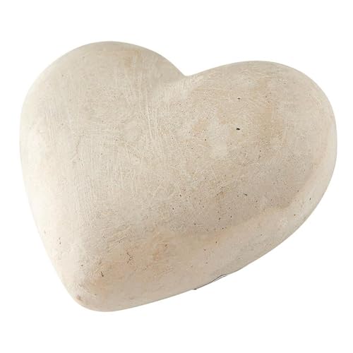 Santa Barbara Design Studio Pure Design Paper Mache Heart Decorations for Home, 2.75" x 2.75", Natural