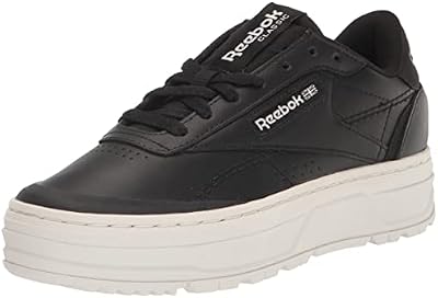 Reebok Women's Club C Double Geo Sneaker - Black/Chalk - Size 5 US