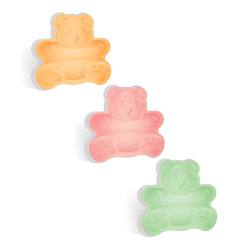 Image of Multicolor Gummy Bear Sticky Note Assortment / 4 inch Repositionable Candy Snack Themed Sticky Note Pads /Set of 3 Funny Food Designs /Made in The USA
