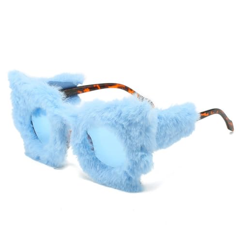 Lunettes œil de chat vintage en peluche pour vos fêtes d'hiver et sorties élégantes au grand air