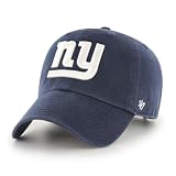 47 NFL Unisex Adult Clean Up Throwback Logo Adjustable Hat Cap One Size (US, Alpha, One Size, New York Giants - Navy Throwback Logo, New York Giants)
