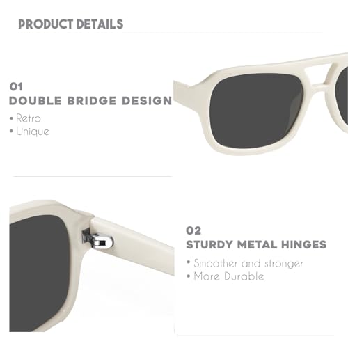 Image of mosanana Small Square Aviator Sunglasses for Women MS52362 | Retro Narrow Frame, UV400 Protection, Designed for Daily Outfits, Travel and Fashion Looks