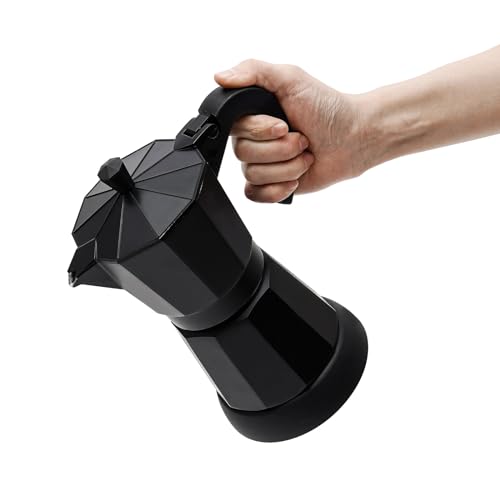 vinnyooc 300 ml Caffettiera elettrica, Caffettiera Moka Portatile con Base Percolatore Beccuccio Versatore a V Manico Anti-Burns PP per Adatto a Casa Ufficio Caffè