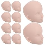 ERINGOGO 10pcs Doll Mannequin Heads for Diy Makeup Practice Plastic Heads for Cosmetology Training Craft Projects Smooth Surface for Easy Use and Versatile Styling