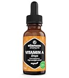 Vitamin A Drops 5000 IU High Strength per Daily Dose, Retinol Liquid & Vegan, 50 ml (1700 Drops), Natural Food Supplement Without Additives, High Bioavailability