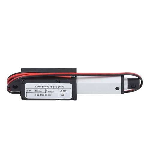 Elektrischer Mikro-Linearantrieb, 12V DC, 20mm Hub, 150N Schubkraft, 4mm/s, Aluminium Teleskopstange, IPX4, für Industrie und Automation