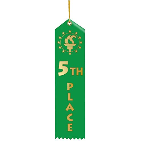 Crown Awards Place Ribbon, 2" x 8" 5th Place Award Ribbon, 25 Pack