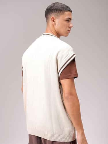 Image of The Indian Garage Co Men Oversized Sleeveless Textured Sweater