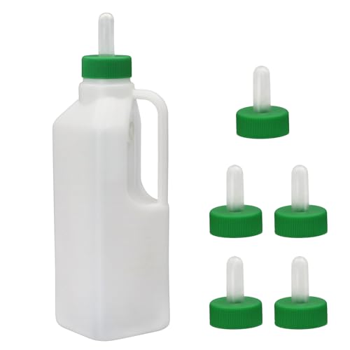 Lamb Bottle Baby Goat Nipples 850ml Milk Feeding Bottle & 5pcs Pritchard Nipples for Baby Sheep Goat Calf Puppy