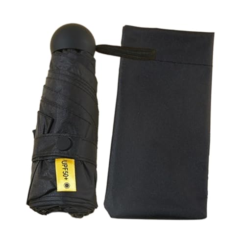 Mini Paraguas De Viaje Con Estuche - Paraguas de bolsillo para lluvia y sol - Protección contra la lluvia y el sol, impermeable, a prueba de viento, paraguas de bolsillo compacto para niñas, mujeres,