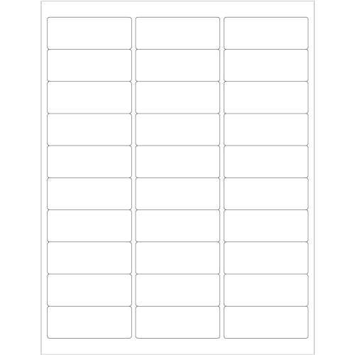 2.63 x 1 in. White Rectangle Laser Labels& Master Case - Pack of 30000