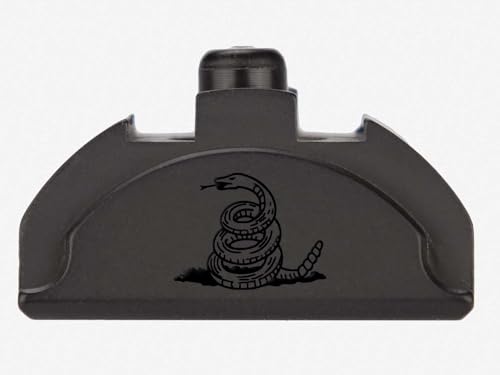 NDZ Performance Brass Grip Frame Plug for Glock 17 19 22 23 24 31 34 35 Gen 4-5 9mm .40 .357 .45 Gap with Backstraps, White Laser Engraving, Armor Black Cerakote - Don't Tread On Me Snake Only