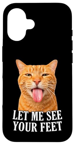 Let Me See Your Feet Funny Orange Cat Meme Tongue Out Adult �X�}�z�P�[�X iPhone 16 �p