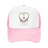 NVJUI JUFOPL Kids Giraffe Trucker Hat Mesh Baseball Cap for Girls Pink