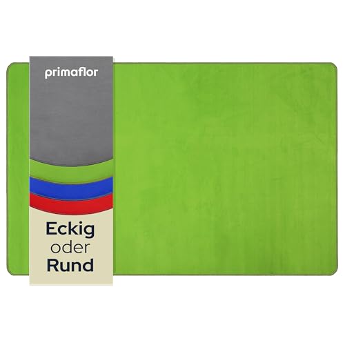 Primaflor Kinderteppich Einfarbig - SITZKREIS - Grün - 100x150 cm - Velour-Kurzflor-Teppich für...