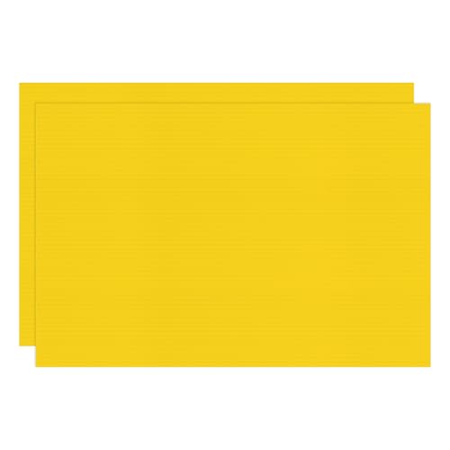 Image of M METERXITY 2-Pack Corrugated Plastic Sheets, 12 Inch x 18 Inch Waterproof Blank Corrugated Poster Board Yard Signs for Garage Sale /Office /Classroom /Party /Lawn Sign Road [3mm Thick, Yellow]