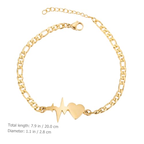 Bracelet cœur en métal allié doré pour un bijou léger à porter - 5