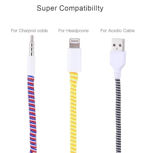 Image of Spiral Cable Protector- Cable Saver, Cord Organizer, Cable Wrap, Prevents Cable Fraying - Flexible Silicone Cable Protector for iPhone, Android, USB Cables, Earphone (Pink)