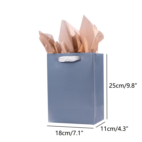 Ysmile Premium Gift Bag With Tissue Boutique Paper Bag With Handle Medium 9.8 Inch - Blue #TOP1