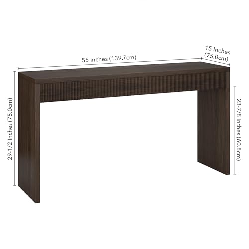 Henn&Hart 55" Wide Rectangular Console Table in Warm Brown, for Home, Living Room, Bedroom, Entertainment Room, Office by Henn&Hart - Image 4