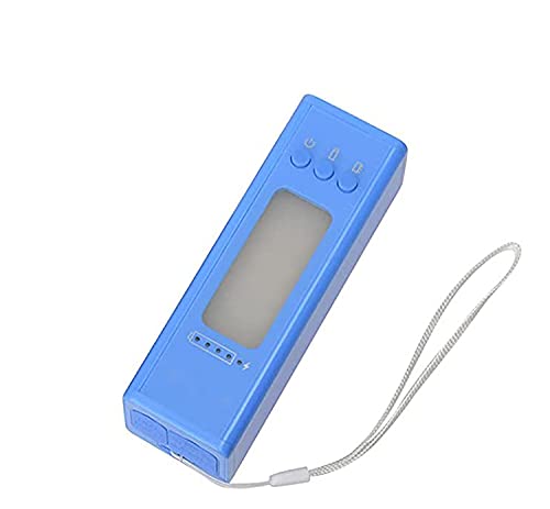 Douche portable de camping en plein air 5 000 mAh avec lampe de poche LED pour éclairage d'urgence, téléphone portable, allume-cigare (bleu + PowerBank (lampe de poche)) Cover