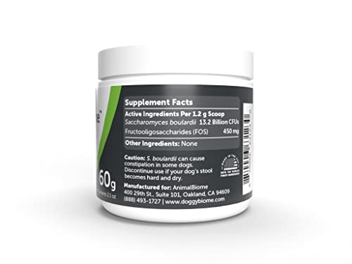 Animalbiome Dog Probiotics - S. Boulardii + Fos Probiotic And Prebiotic Powder For Dogs - 60G - Doggybiome #TOP3
