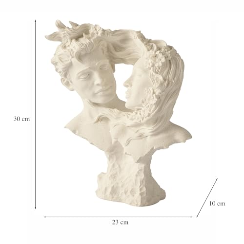 Image of ARMONIA Bust Sculpture Romantic Couple Figurine Showpiece for Home Decor | Dust Marble Love Statue | Statue for Anniversary, Valentine's Day, Wedding & Gift Items