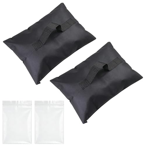 MingQiEven 2 Pack Heavy-Duty Sports Sandbags, Universal Weighted Anchors for Securing Baseball, Soccer, Golf, Football & Hockey Nets, Black