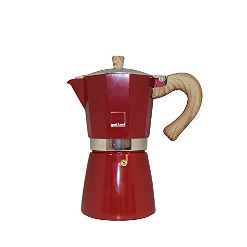 Gnali & Zani VEZ006/IND/RED Espresso Maker Aluminium, 6 cups
